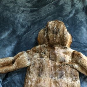 Luxury baby mink and baby fox kids fur coat